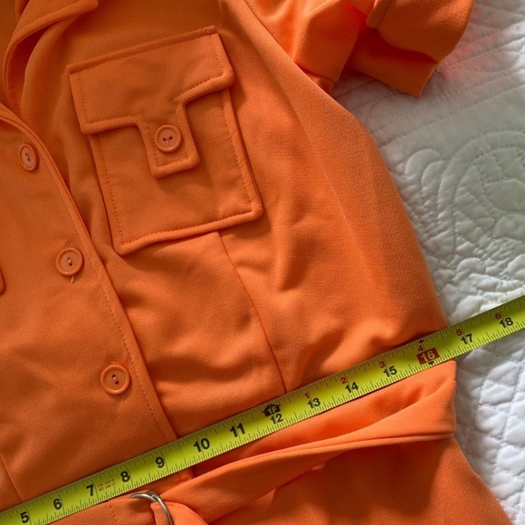 1970s Vintage peach orange retro wide leg jumpsuit - Picture 10 of 13